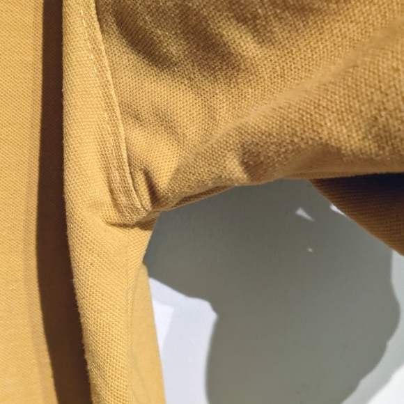 Tommy Hilfiger yellow/gold polo shirt. Contrasting collar pattern. Men's large. - Picture 7 of 9